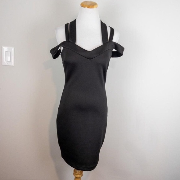 Guess Women’s Valorie Crisscross Bodycon Dress Jet Black Medium - Picture 8 of 10